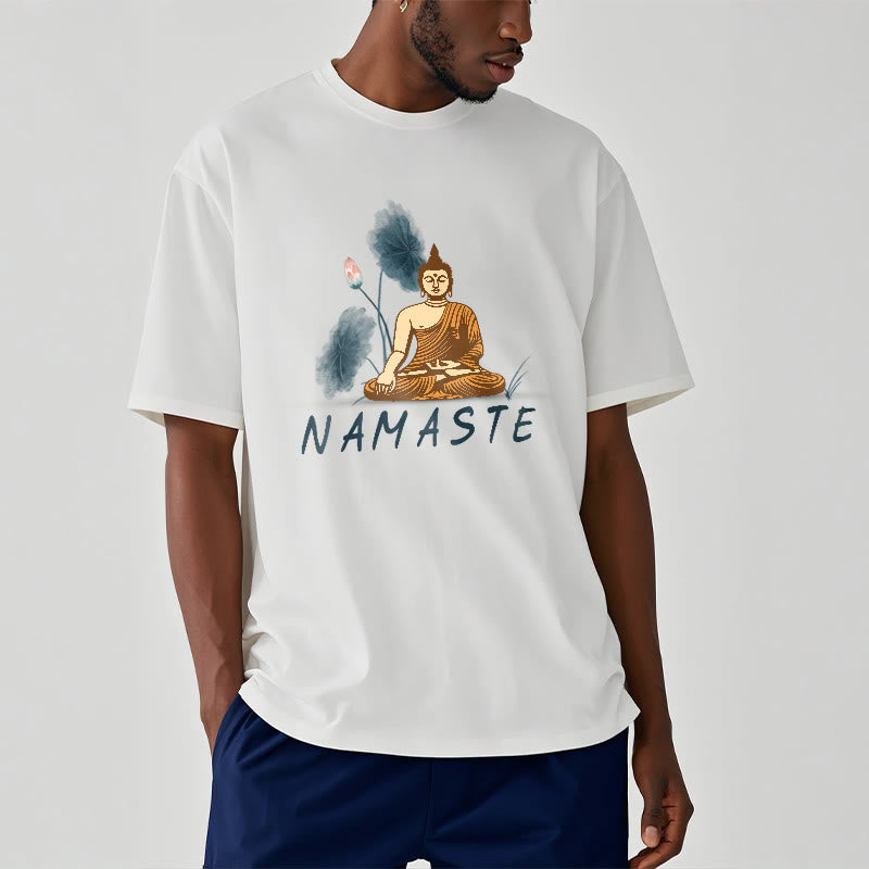 NAMASTE Buddha Lotus Leaf Tee T-shirt