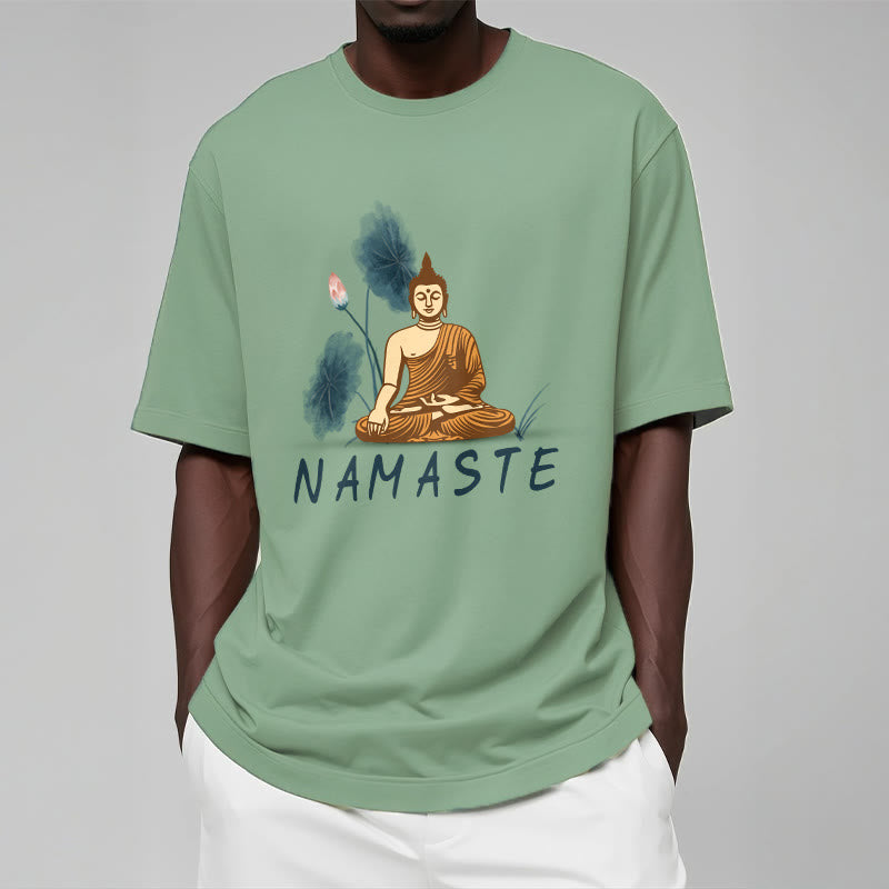 NAMASTE Buddha Lotus Leaf Tee T-shirt