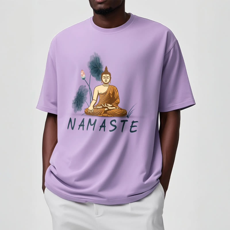 NAMASTE Buddha Lotus Leaf Tee T-shirt