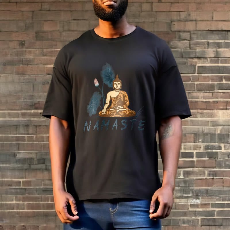 NAMASTE Buddha Lotus Leaf Tee T-shirt