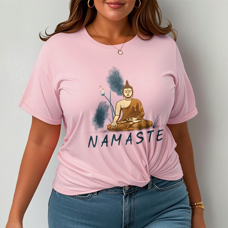 NAMASTE Buddha Lotus Leaf Tee T-shirt
