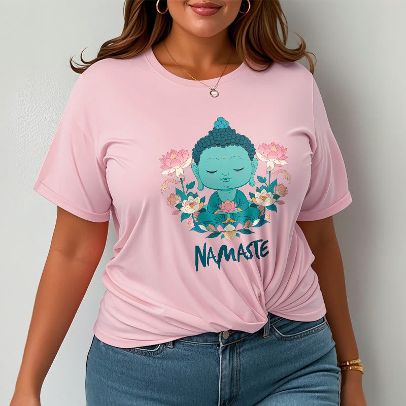 NAMASTE Buddha Lotus Meditation Tee T-shirt