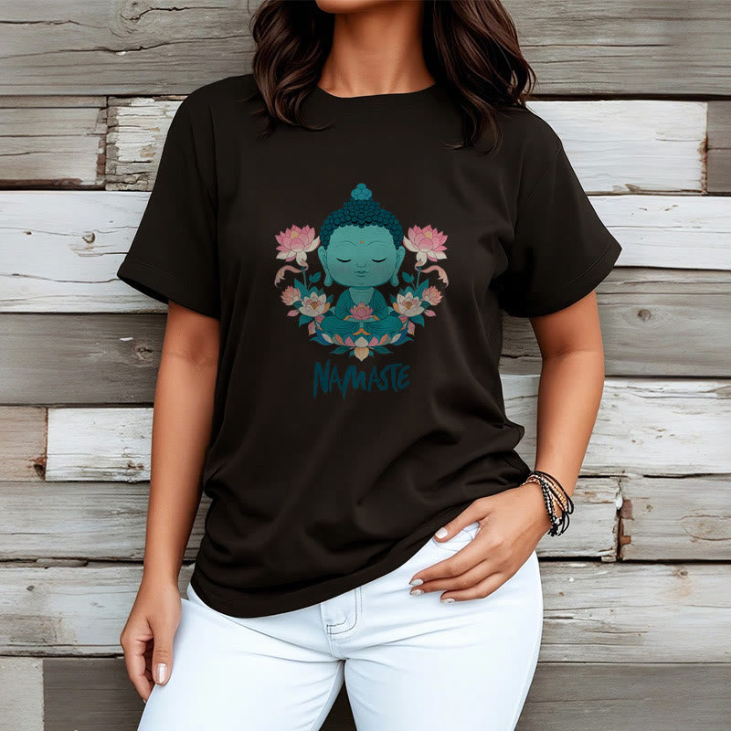 NAMASTE Buddha Lotus Meditation Tee T-shirt