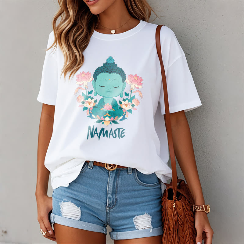 NAMASTE Buddha Lotus Meditation Tee T-shirt