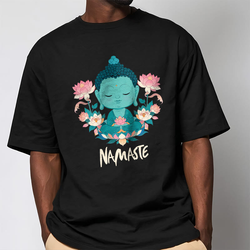 NAMASTE Buddha Lotus Meditation Tee T-shirt