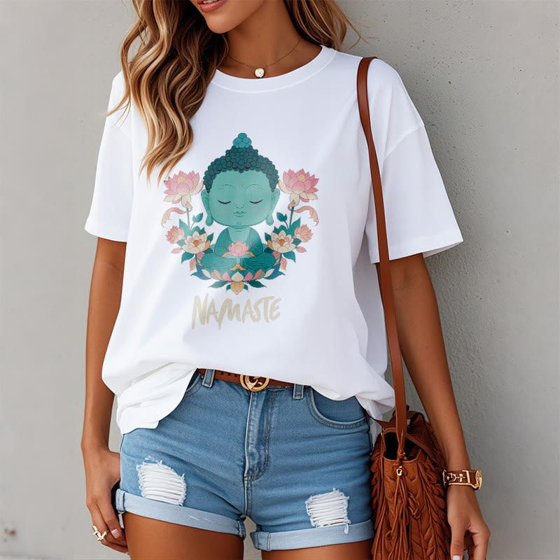 NAMASTE Buddha Lotus Meditation Tee T-shirt