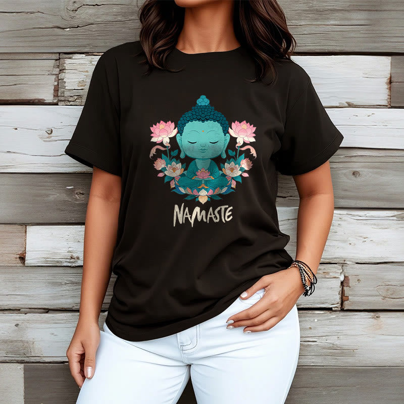 NAMASTE Buddha Lotus Meditation Tee T-shirt