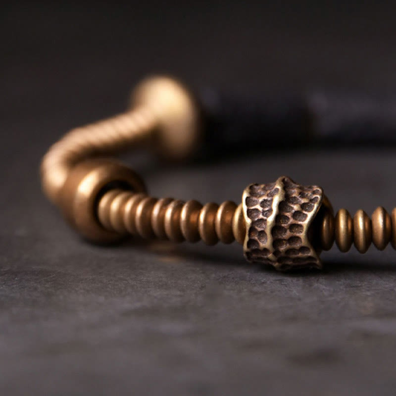 Luck Wealth Black Lava Rock Beads Copper Bracelet