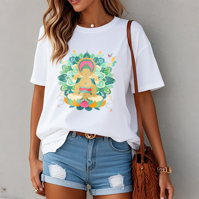 Butterfly Lotus Buddha-Inspired Tee T-shirt