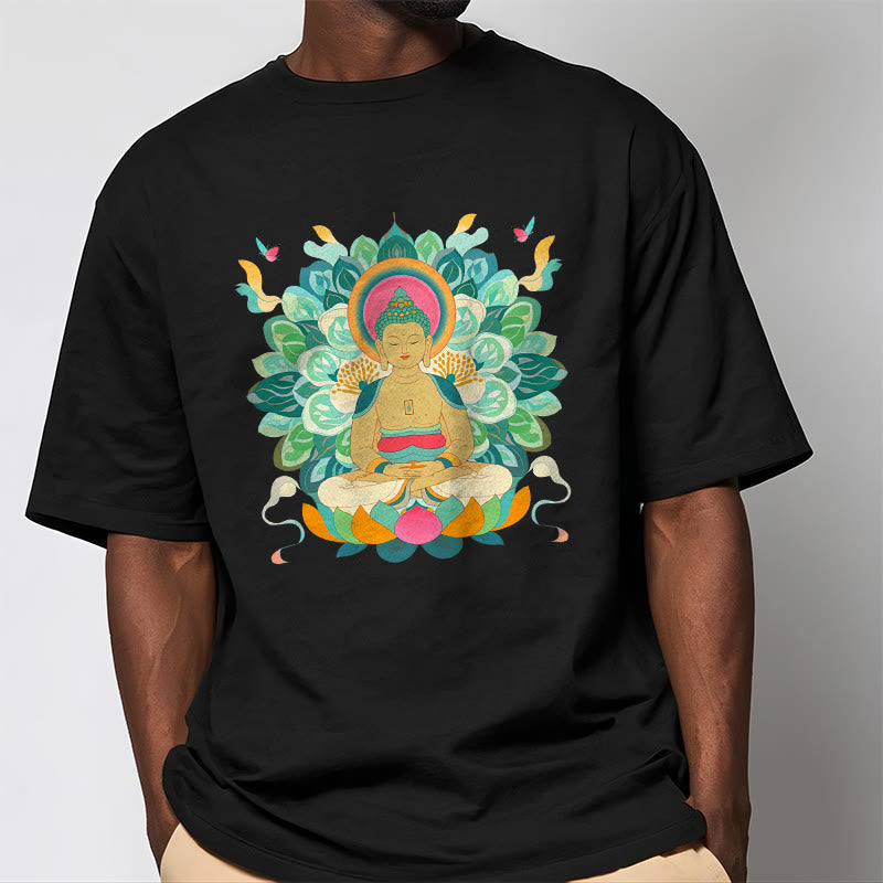 Butterfly Lotus Buddha-Inspired Tee T-shirt