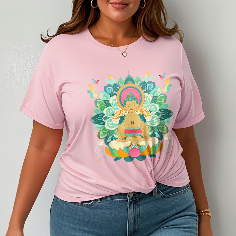 Butterfly Lotus Buddha-Inspired Tee T-shirt