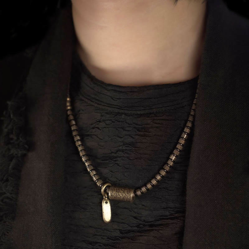 Healing Tibetan Ebony Wood Beads Copper Multilayered Bracelet
