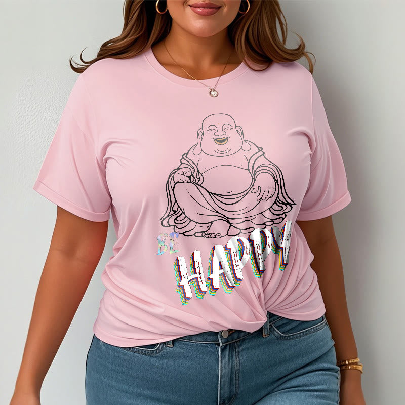BE HAPPY Laughing Buddha Tee T-shirt