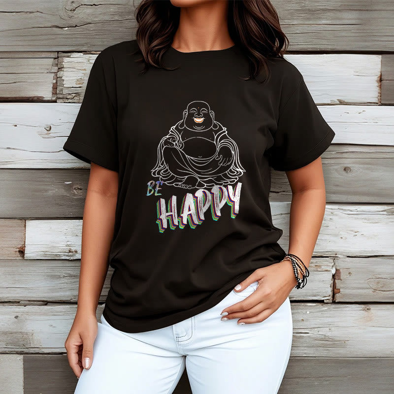 BE HAPPY Laughing Buddha Tee T-shirt