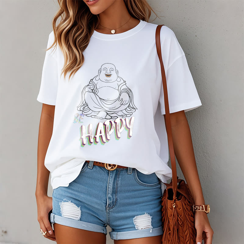 BE HAPPY Laughing Buddha Tee T-shirt