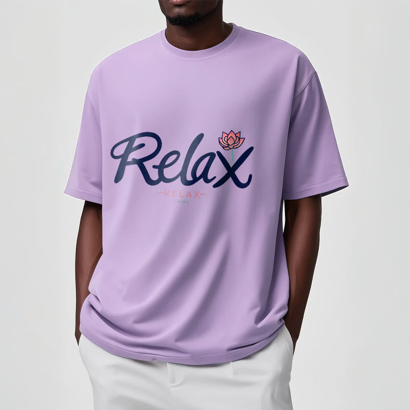 Tactile Cotton Minimalist Lotus Meditation T-Shirt