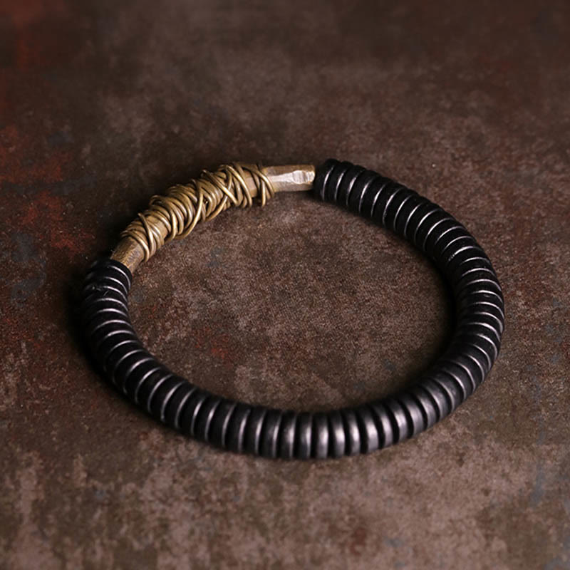 Calm Tibetan Ebony Wood Copper Bracelet