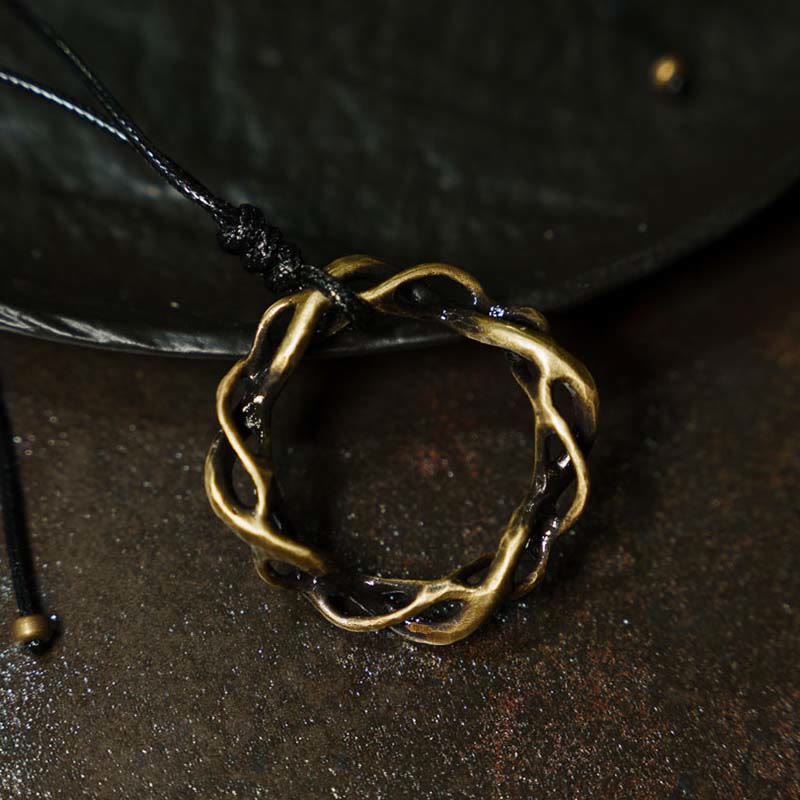 Vintage Copper Brass Luck Handmade Necklace Pendant