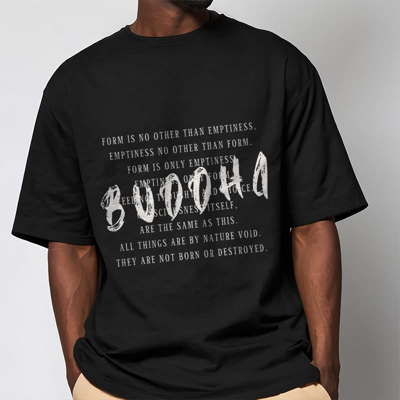 Breathable Cotton Heart Sutra Meditation Graphic Tee