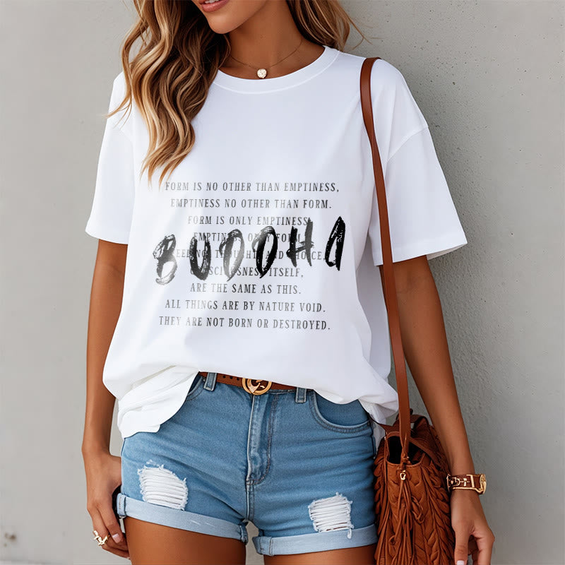 Breathable Cotton Heart Sutra Meditation Graphic Tee