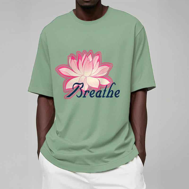 Tactile Cotton Unisex Breathe Graphic Meditation T-Shirt