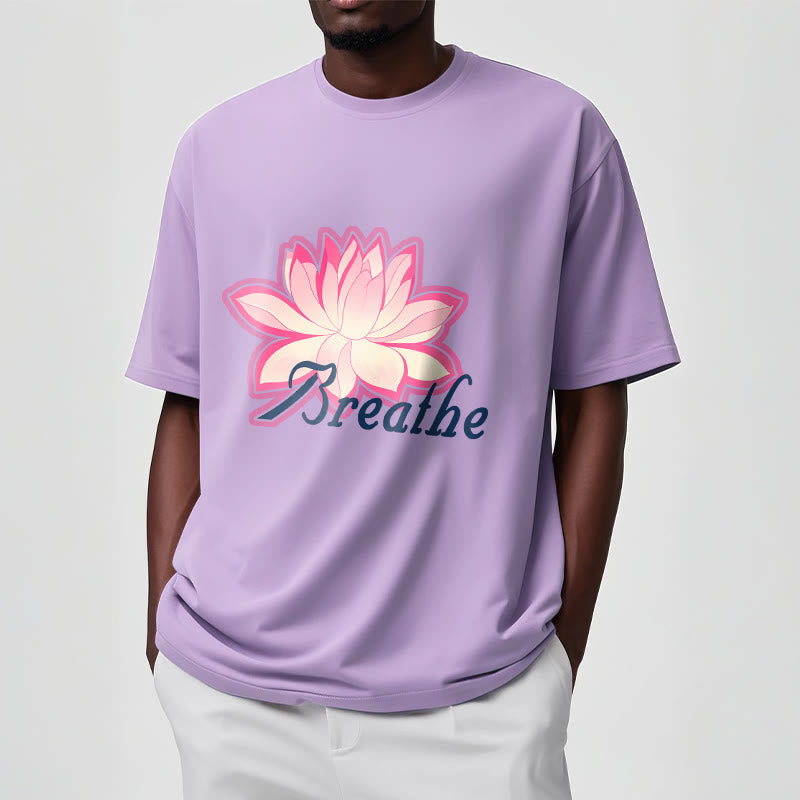 Tactile Cotton Unisex Breathe Graphic Meditation T-Shirt
