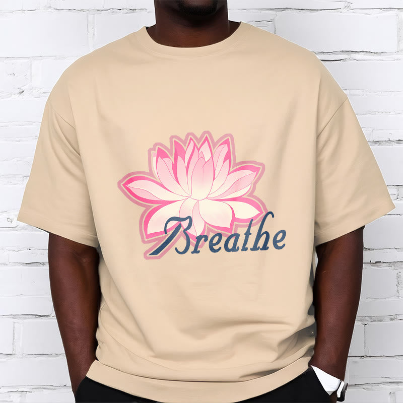 Tactile Cotton Unisex Breathe Graphic Meditation T-Shirt