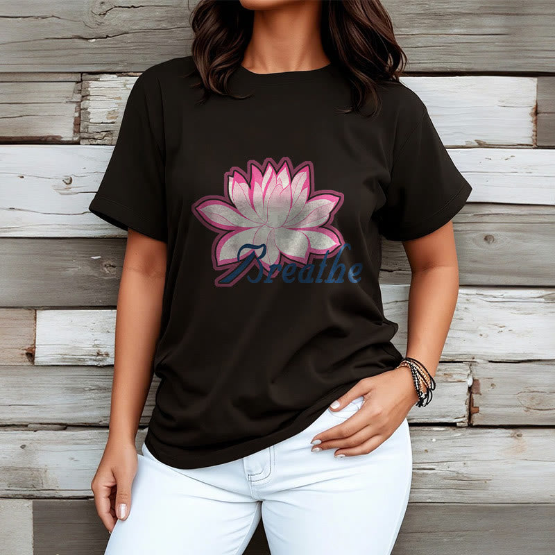 Tactile Cotton Unisex Breathe Graphic Meditation T-Shirt