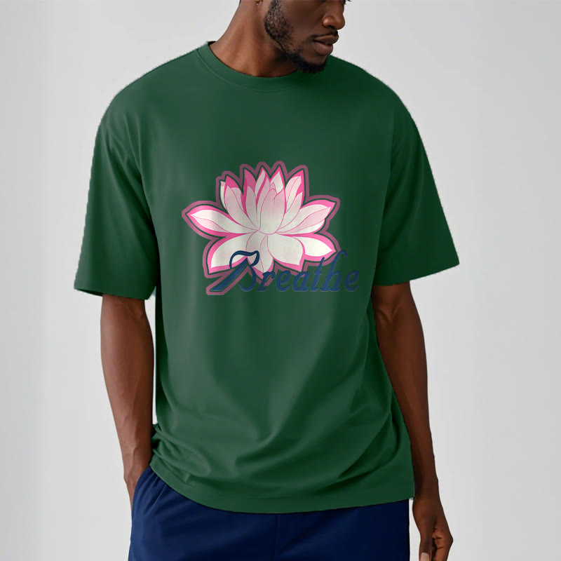 Tactile Cotton Unisex Breathe Graphic Meditation T-Shirt