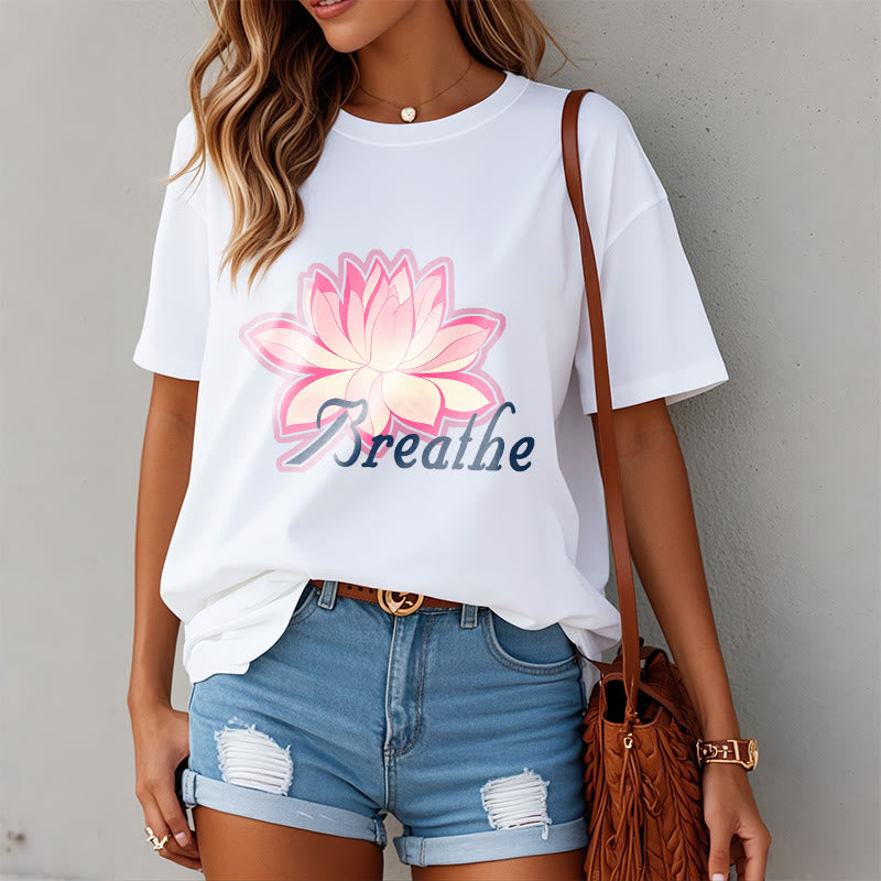Tactile Cotton Unisex Breathe Graphic Meditation T-Shirt