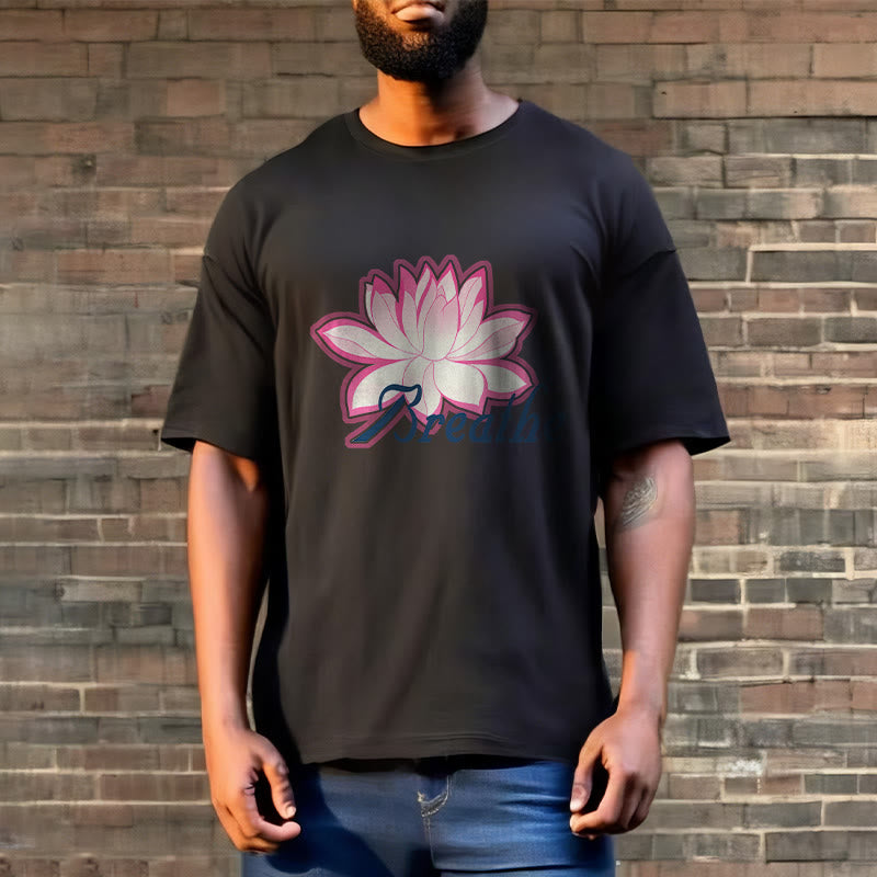 Tactile Cotton Unisex Breathe Graphic Meditation T-Shirt