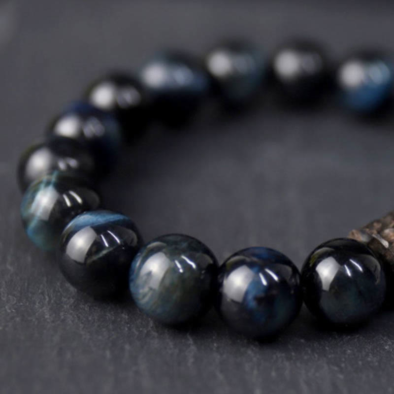 Tiger Eye Ebony Wood Beads Calm Bracelet