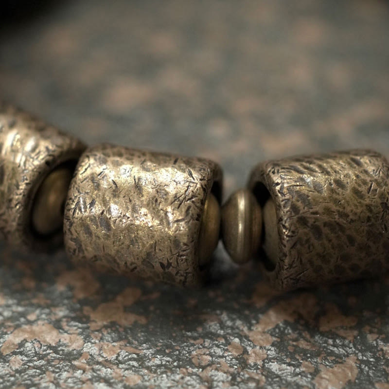 Vintage Peace Ebony Wood Copper Beads Bracelet
