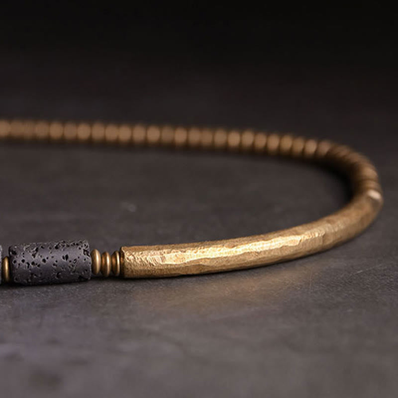 Vintage Lava Rock Copper Beads Multi-layered Wrap Bracelet