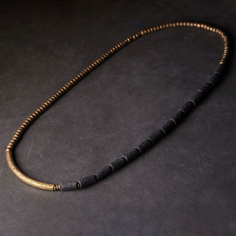 Vintage Lava Rock Copper Beads Multi-layered Wrap Bracelet