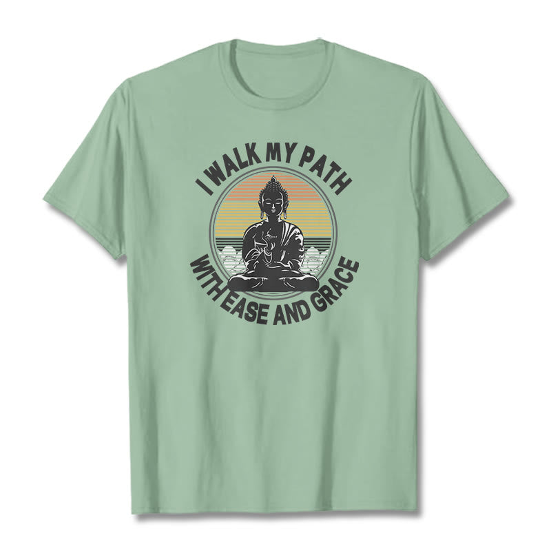 Pure Cotton Crew-Neck Mindful Mantra Graphic Tee