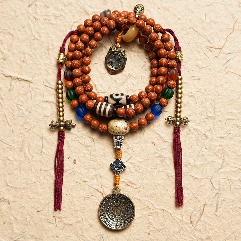 Tibet Bodhi Seed 108 Mala Beads Wisdom Peace Bracelet Necklace
