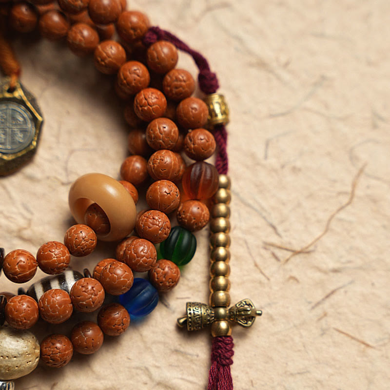 Tibet Bodhi Seed 108 Mala Beads Wisdom Peace Bracelet Necklace
