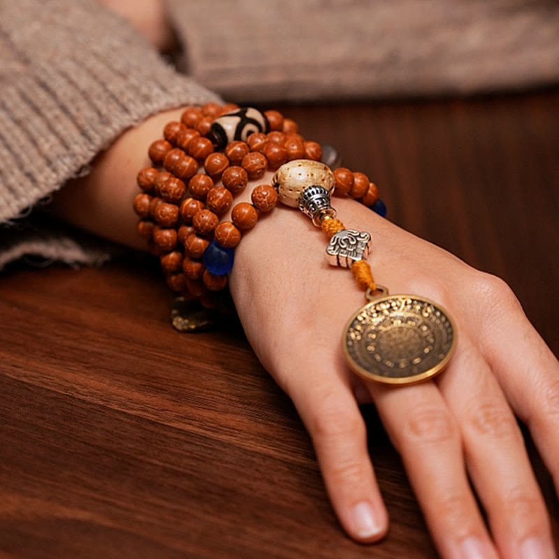 Tibet Bodhi Seed 108 Mala Beads Wisdom Peace Bracelet Necklace