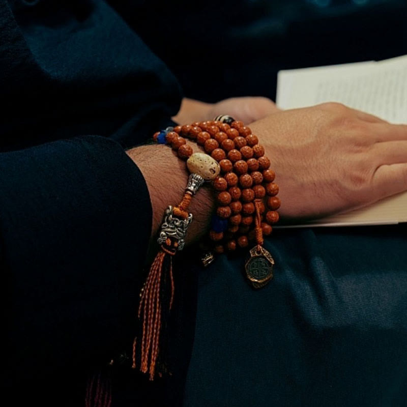 Tibet Bodhi Seed 108 Mala Beads Wisdom Peace Bracelet Necklace
