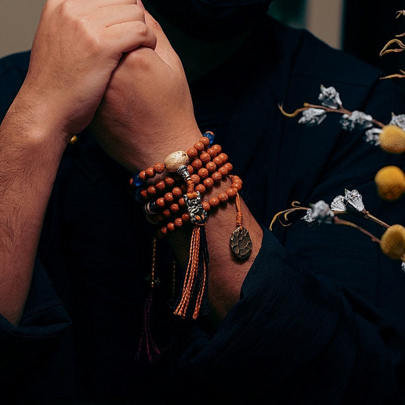 Tibet Bodhi Seed 108 Mala Beads Wisdom Peace Bracelet Necklace