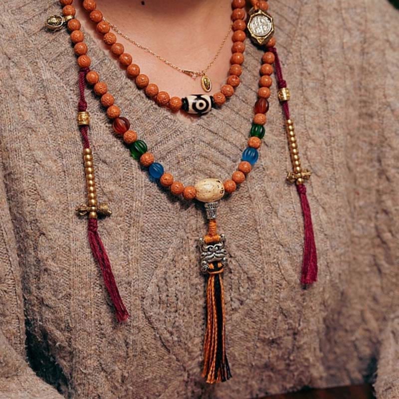 Tibet Bodhi Seed 108 Mala Beads Wisdom Peace Bracelet Necklace