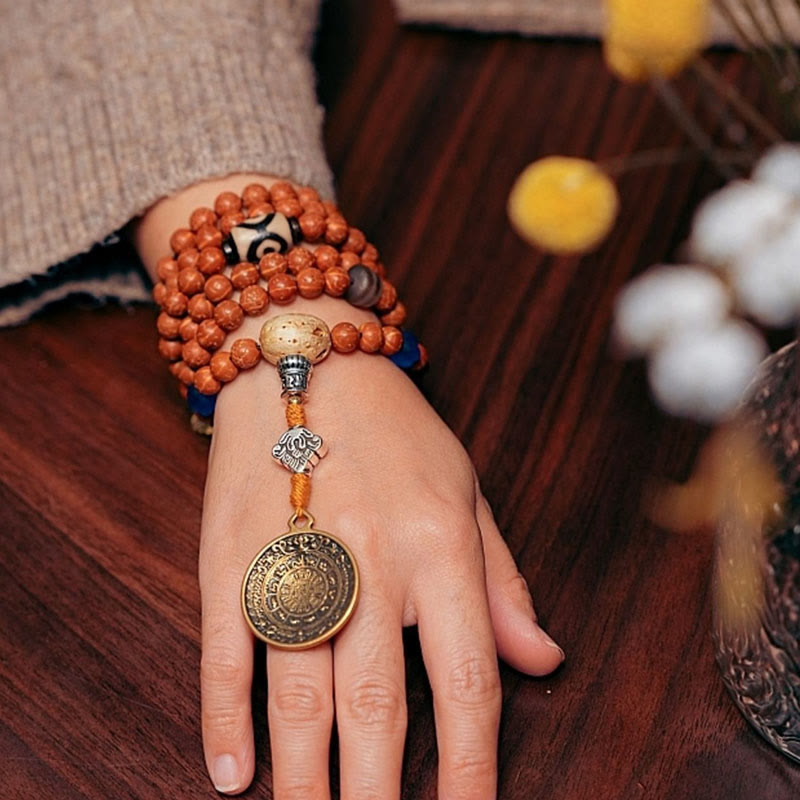 Tibet Bodhi Seed 108 Mala Beads Wisdom Peace Bracelet Necklace