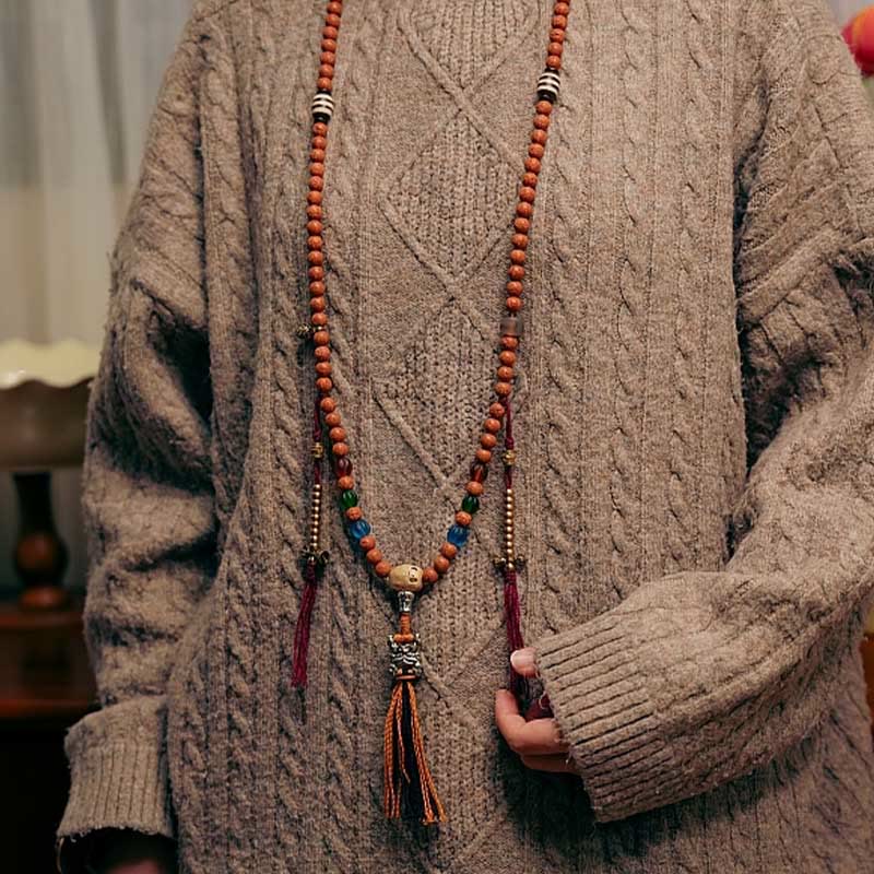 Tibet Bodhi Seed 108 Mala Beads Wisdom Peace Bracelet Necklace