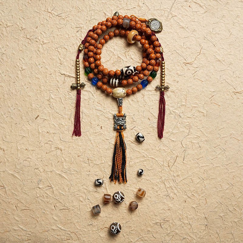 Tibet Bodhi Seed 108 Mala Beads Wisdom Peace Bracelet Necklace