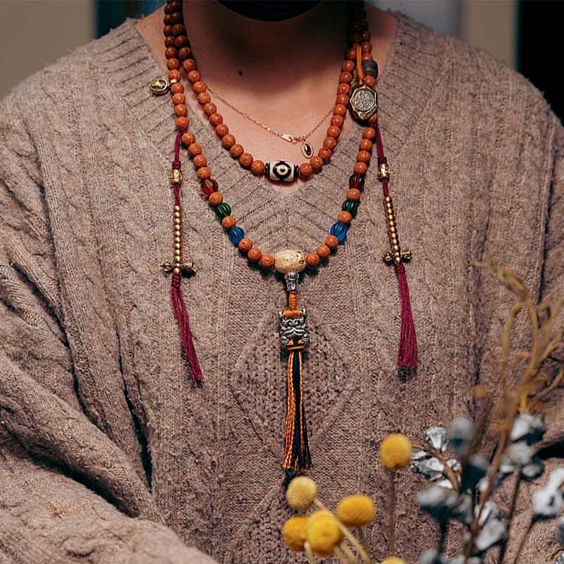 Tibet Bodhi Seed 108 Mala Beads Wisdom Peace Bracelet Necklace