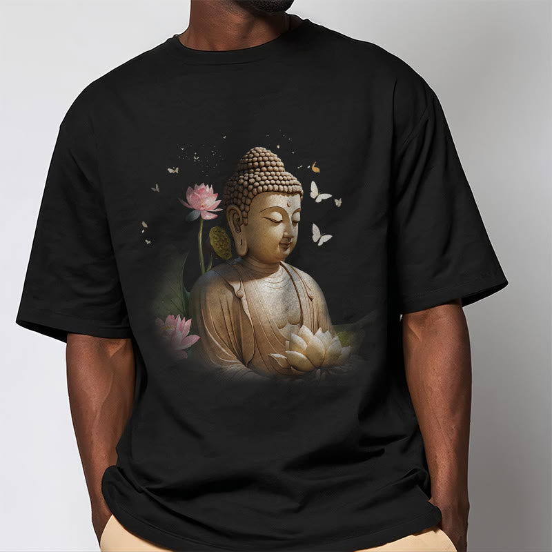 Lotus Butterfly Meditation Buddha Tee T-shirt