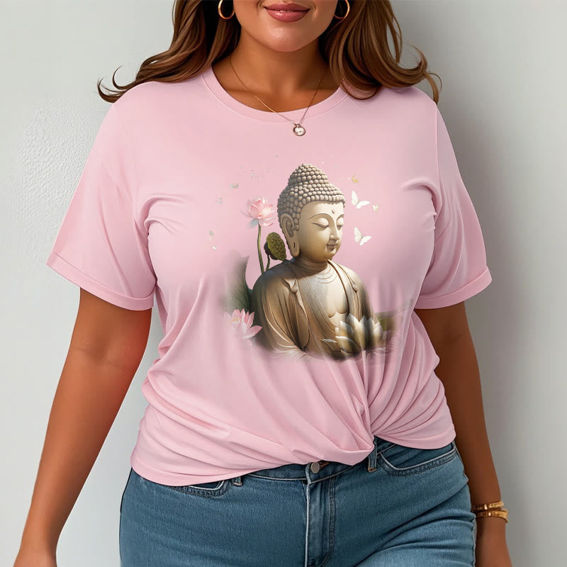 Lotus Butterfly Meditation Buddha Tee T-shirt