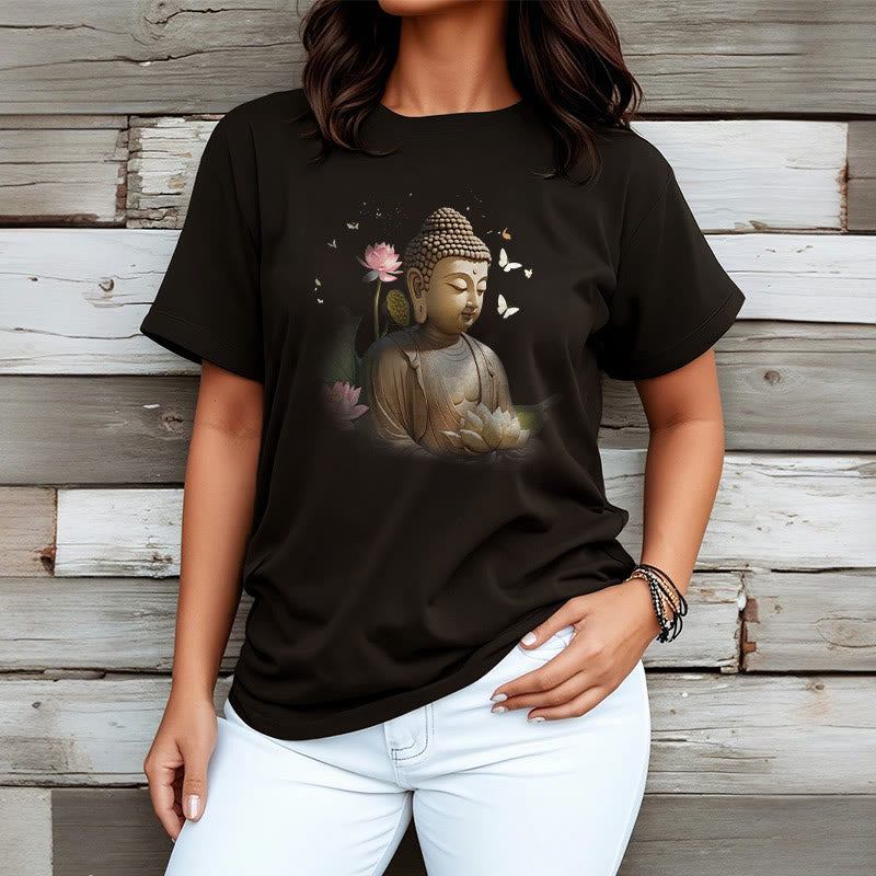 Lotus Butterfly Meditation Buddha Tee T-shirt
