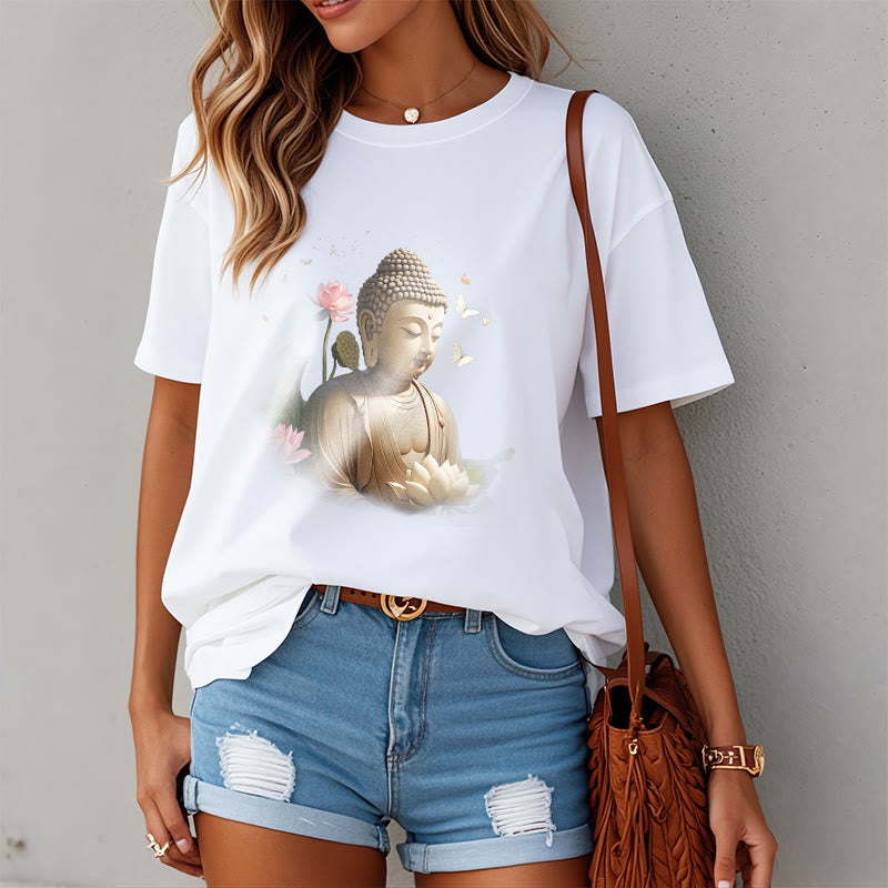 Lotus Butterfly Meditation Buddha Tee T-shirt